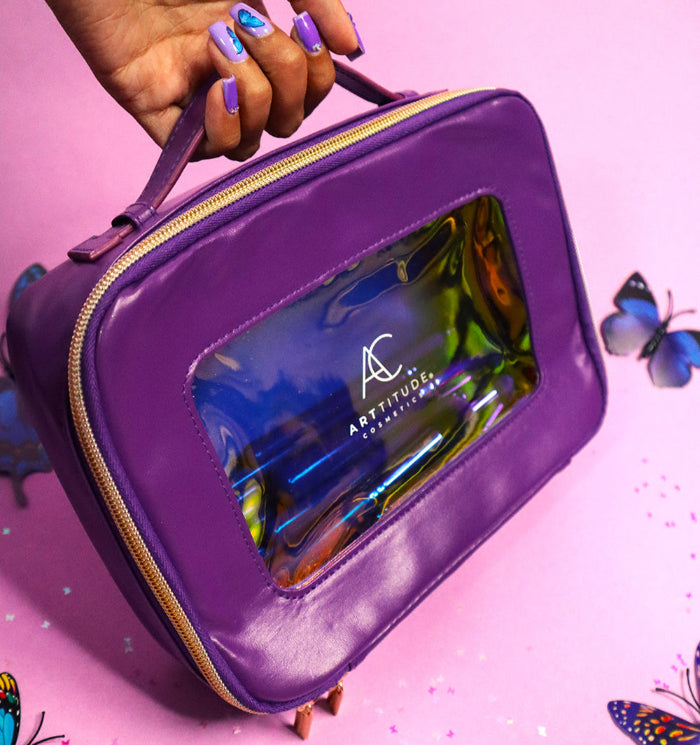 Holographic Purple Make-Up Bag