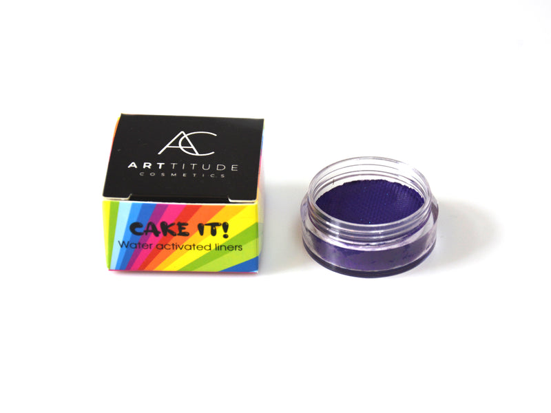 Dark matte purple colour shifting water activated eyeliner paint pot