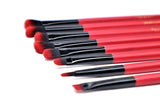 Red and Black Make-Up Brush Set - 8 Piece Eye Brushes
