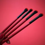 Red and Black Make-Up Brush Set - 4 Piece Blending Brushes