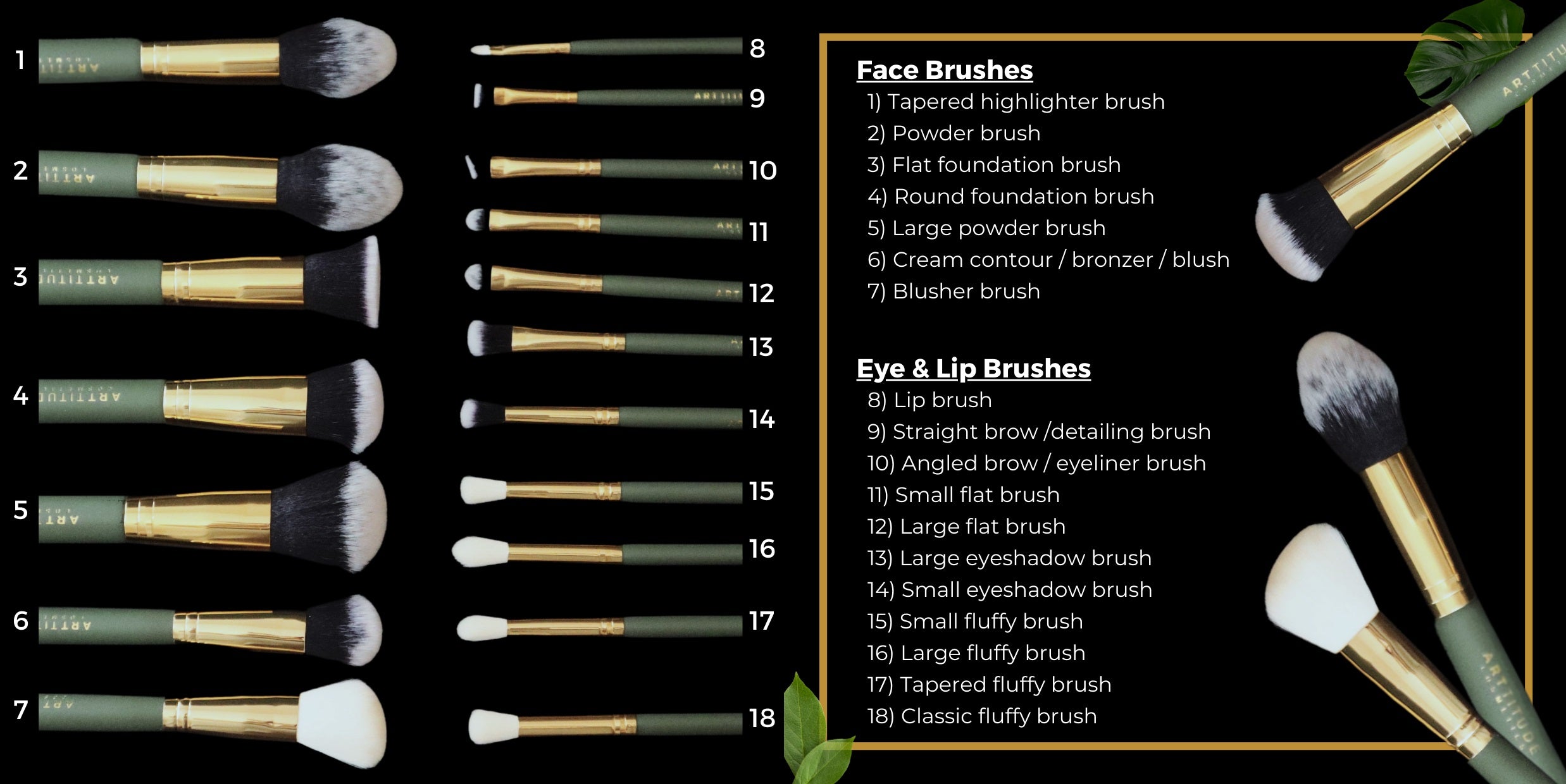 LUXE Make-Up Brush Set - 18 Piece